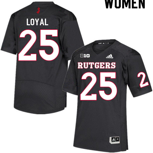 Women #25 Shaquan Loyal Rutgers Scarlet Knights College Football Jerseys Sale-Black
